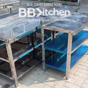 Meja Bumbu Stainless 3 Susun Ukuran P 100 x L 50 x T 75 cm
