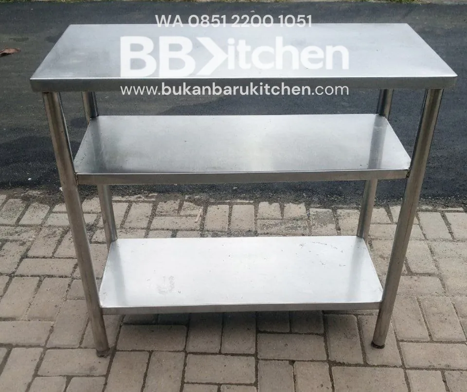 Meja Bumbu Stainless 3 Susun Ukuran P 40 x L 90 x T 85 cm