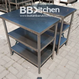 Meja Bumbu Stainless 3 Susun - Ukuran P 80 x L 50 x T 85 cm