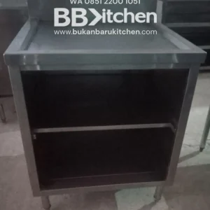 Meja Kabinet Ambalan Stainless Tanpa Pintu P70 x L70 x T85 cm