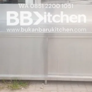 Meja Kabinet Stainless Backsplas 210x75x85 cm