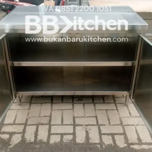 Meja Kabinet Stainless Pintu Swing Ukuran 120x70x86 cm
