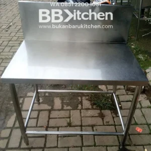 Meja Kompor 1 Susun Stainless dengan Backsplas 88 x 60 x 70 cm