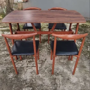 Meja Makan Pengunjung Set 120x60x75 dengan 4 Kursi Bantal