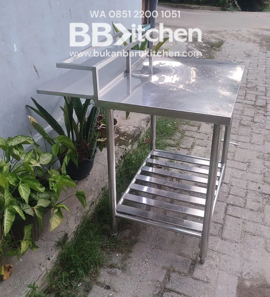 Meja Prepare 2 Susun Jari-Jari P83 x L60 +30 x T85 cm