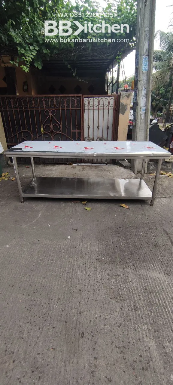 Meja Prepare 2 Susun Stainless 200x80x78