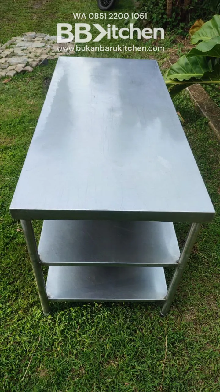Meja Prepare 3 Susun Stainless Steel P150cm L70 T85