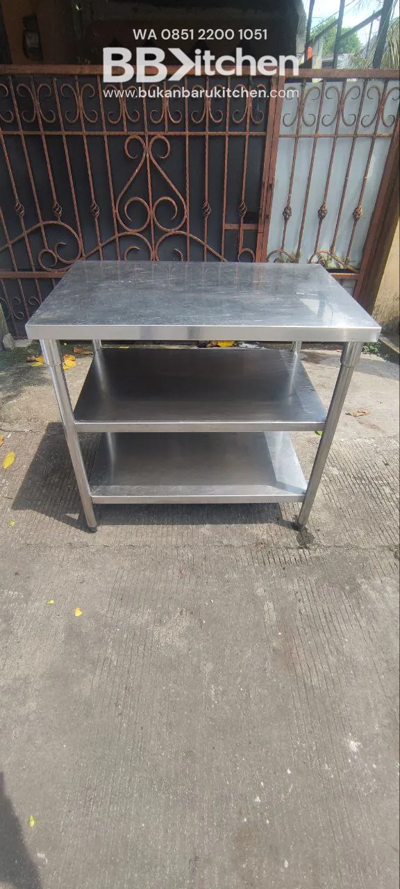 Meja Prepare 3 Susun Stainless Ukuran 90x60x85