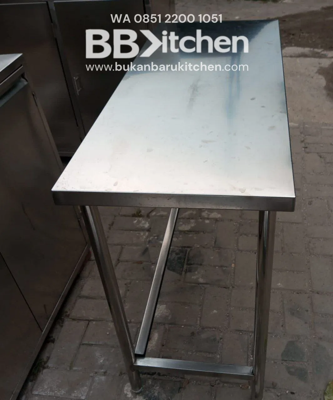 Meja Stainless 1 Susun P 120 x L 50 x T 90 cm