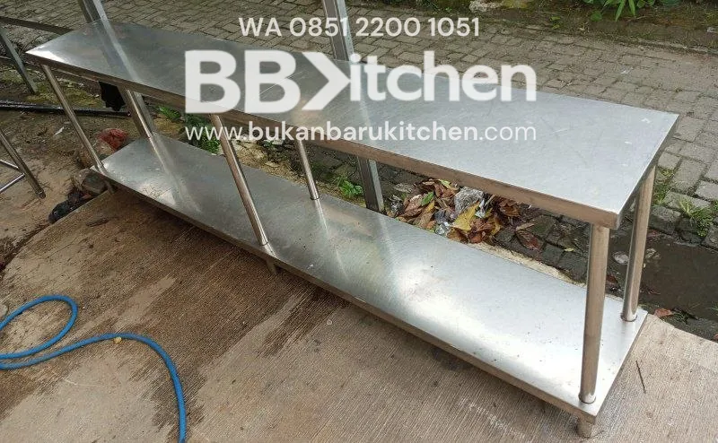 Meja Stainless 2 Susun 254x60x85 cm - Image 3