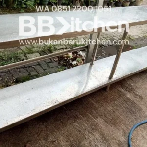 Meja Stainless 2 Susun 254x60x85 cm