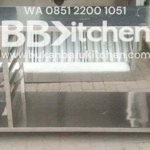 Meja Stainless 2 Susun dengan 5 Tray P180 x L60 x T83 cm