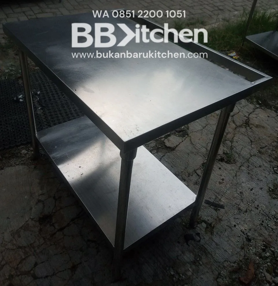 Meja Stainless 2 Susun P 100 x L 70 x T 85 cm