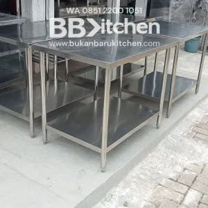 Meja Stainless 2 Susun P 100 x L 70 x T 85 cm