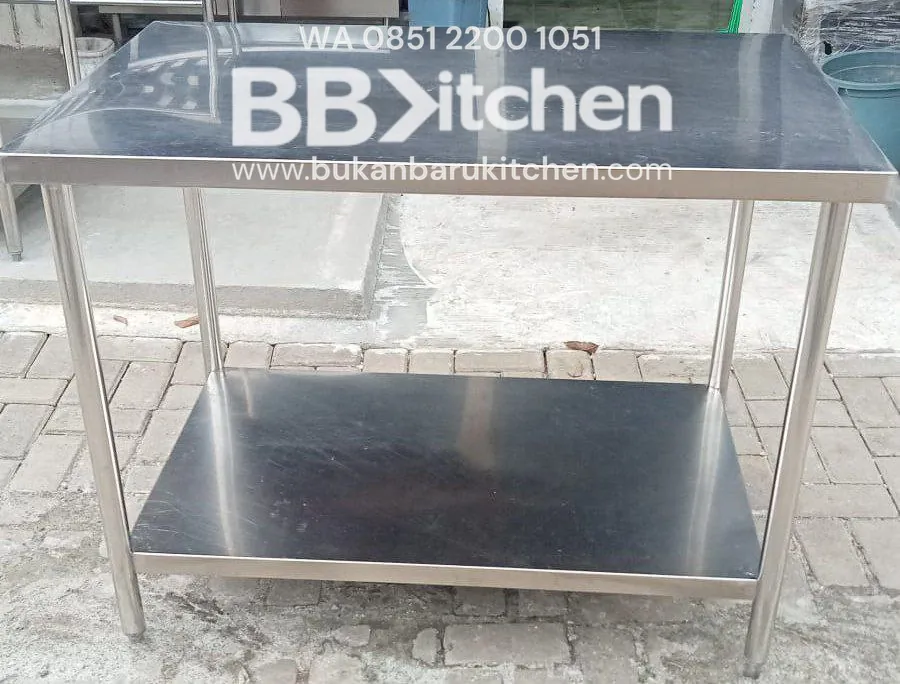 Meja Stainless 2 Susun P 110 x L 70 x T 85 cm