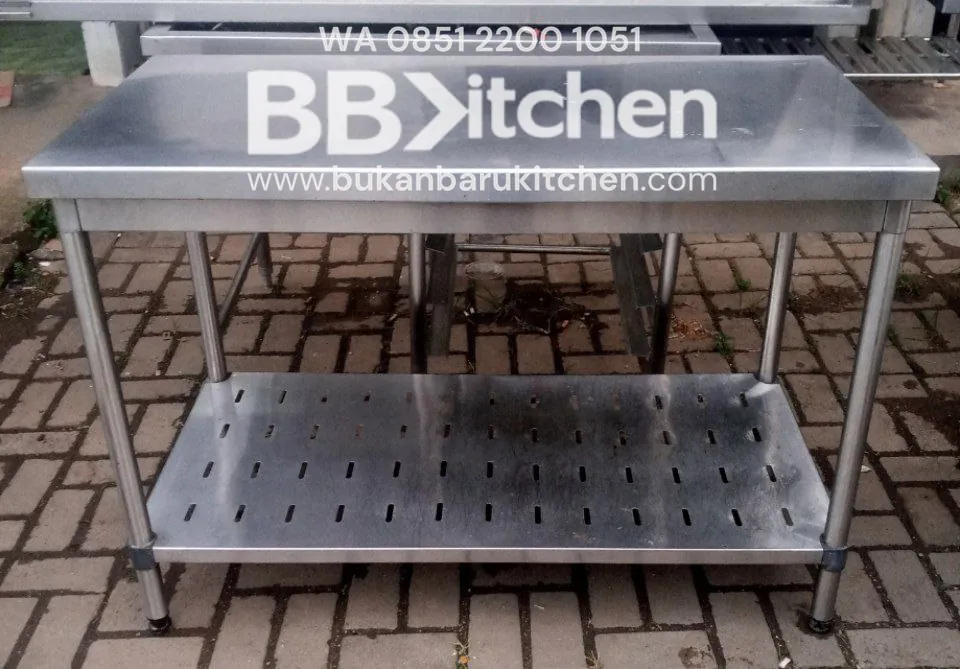 Meja Stainless 2 Susun P 120 x L 60 x T 84 cm