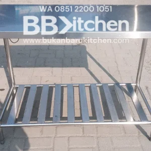 Meja Stainless 2 Susun P 120 x L 60 x T 87 cm