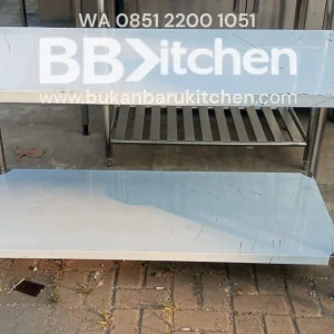 Meja Stainless 2 Susun P 150 x L 70 x T 82 cm