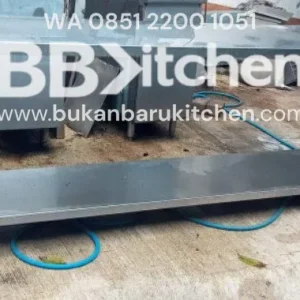 Meja Stainless 2 Susun P 254 x L 60 x T 85 cm - Bekas