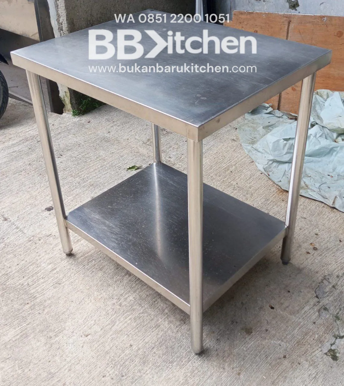 Meja Stainless 2 Susun P 75x60x85 cm BBKitchen - Image 3
