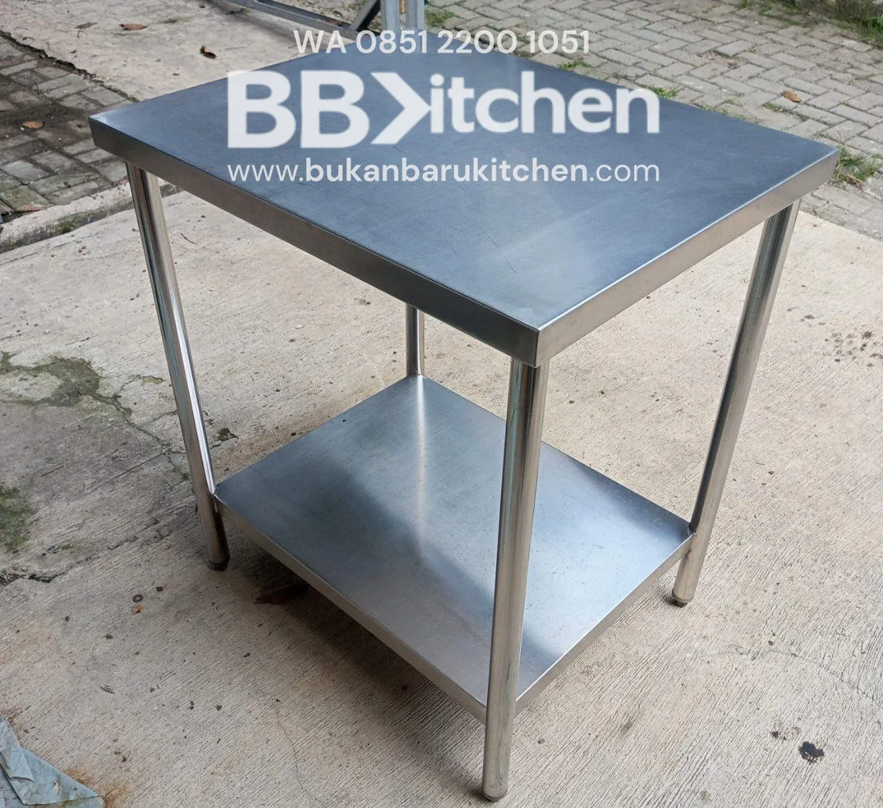 Meja Stainless 2 Susun P 75x60x85 cm BBKitchen