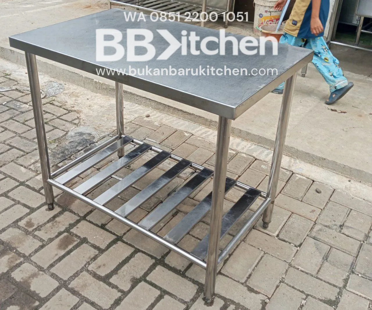 Meja Stainless 2 Susun P 96 x L 60 x T 85 cm - Image 4