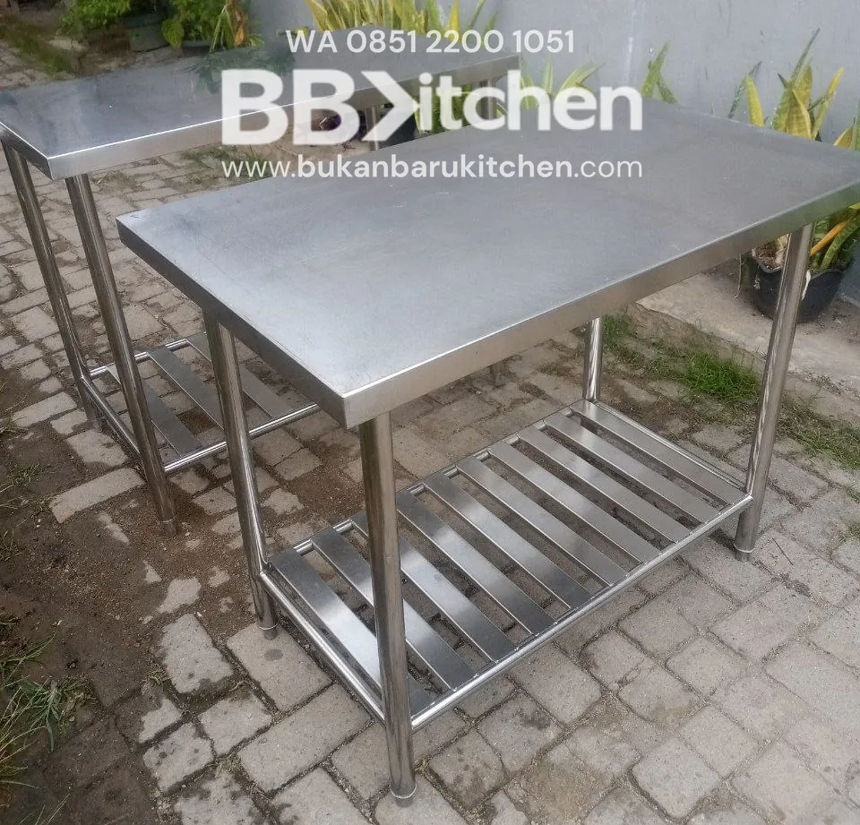Meja Stainless 2 Susun P100 x L60 x T84 cm