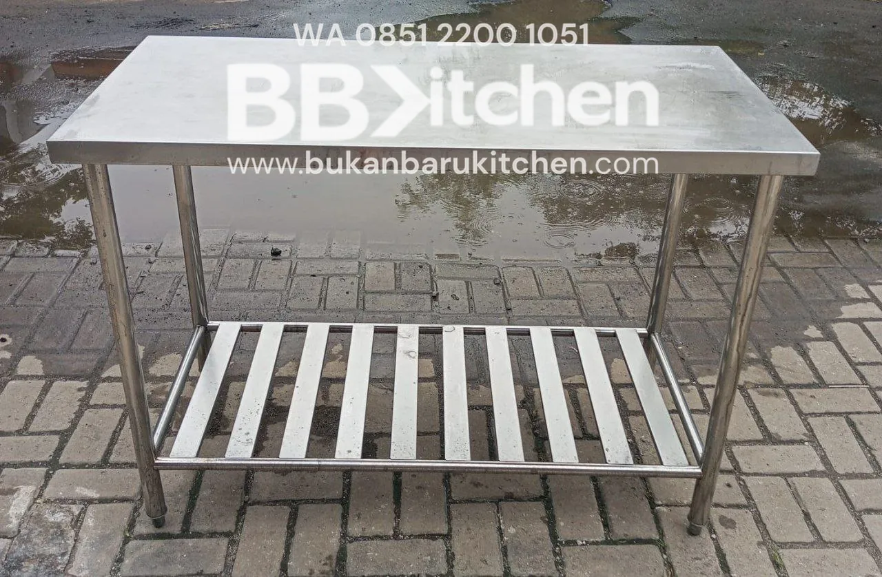 Meja Stainless 2 Susun P120 x L60 x T85 cm