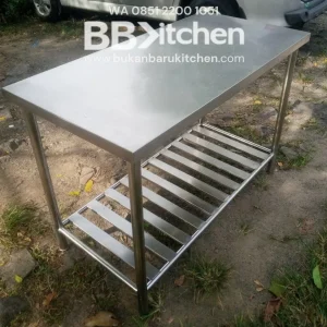 Meja Stainless 2 Susun P120 x L60 x T85 cm