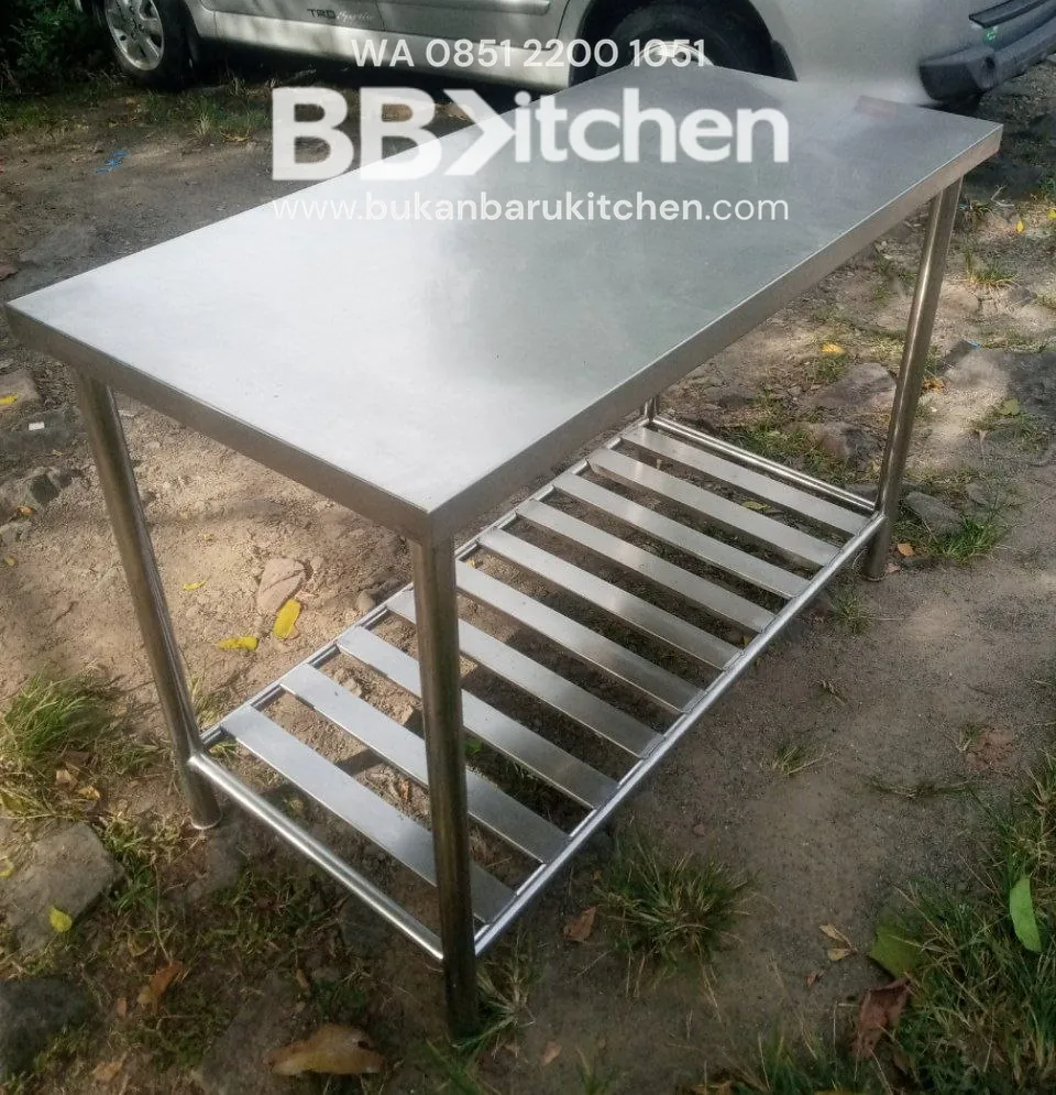 Meja Stainless 2 Susun P120 x L60 x T85 cm