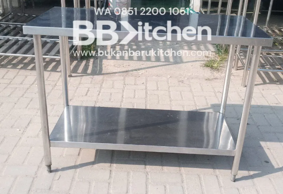 Meja Stainless 2 Susun P120 x L60 x T87 cm - Bekas