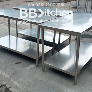 Meja Stainless 2 Susun P140 x L70 x T85 cm