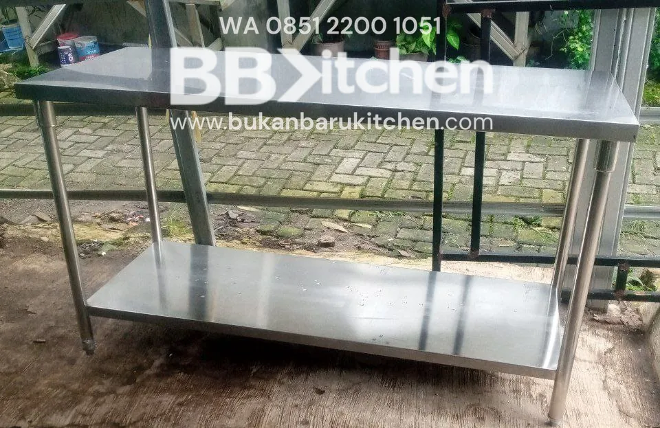 Meja Stainless 2 Susun P150 x L60 x T85 cm
