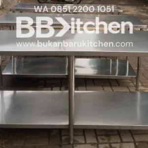Meja Stainless 2 Susun P180 x L70 x T85 cm