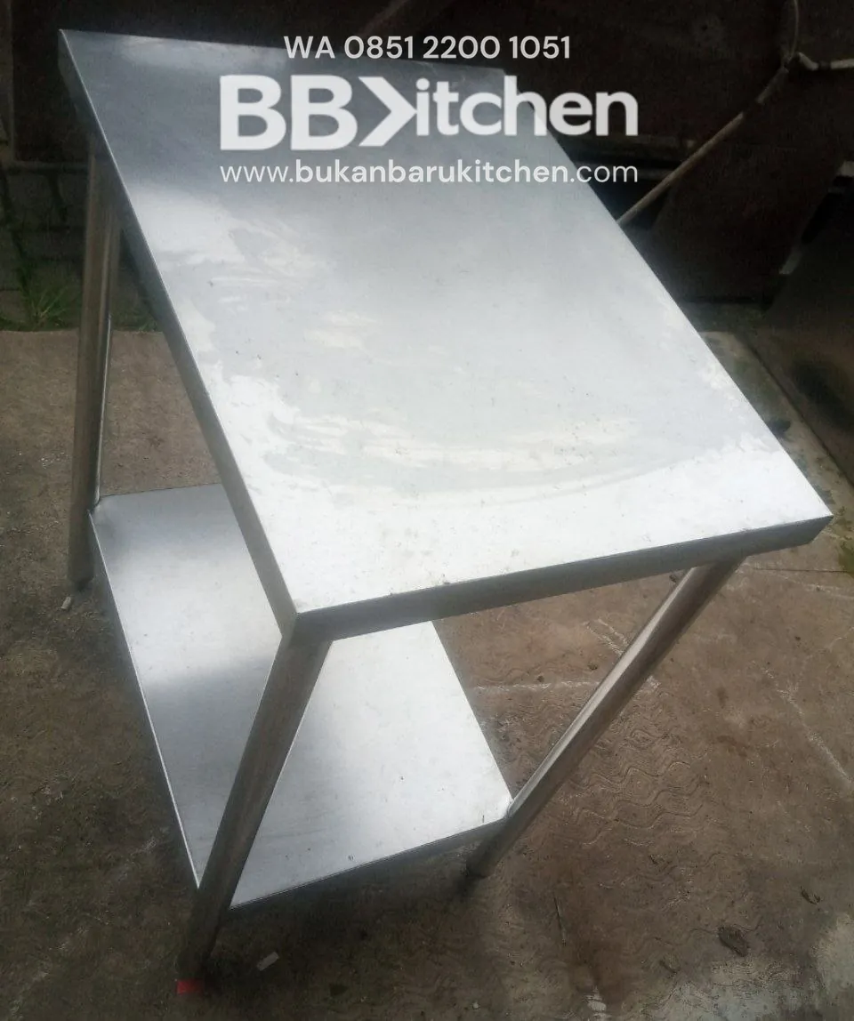 Meja Stainless 2 Susun P70 x L50 x T86 cm