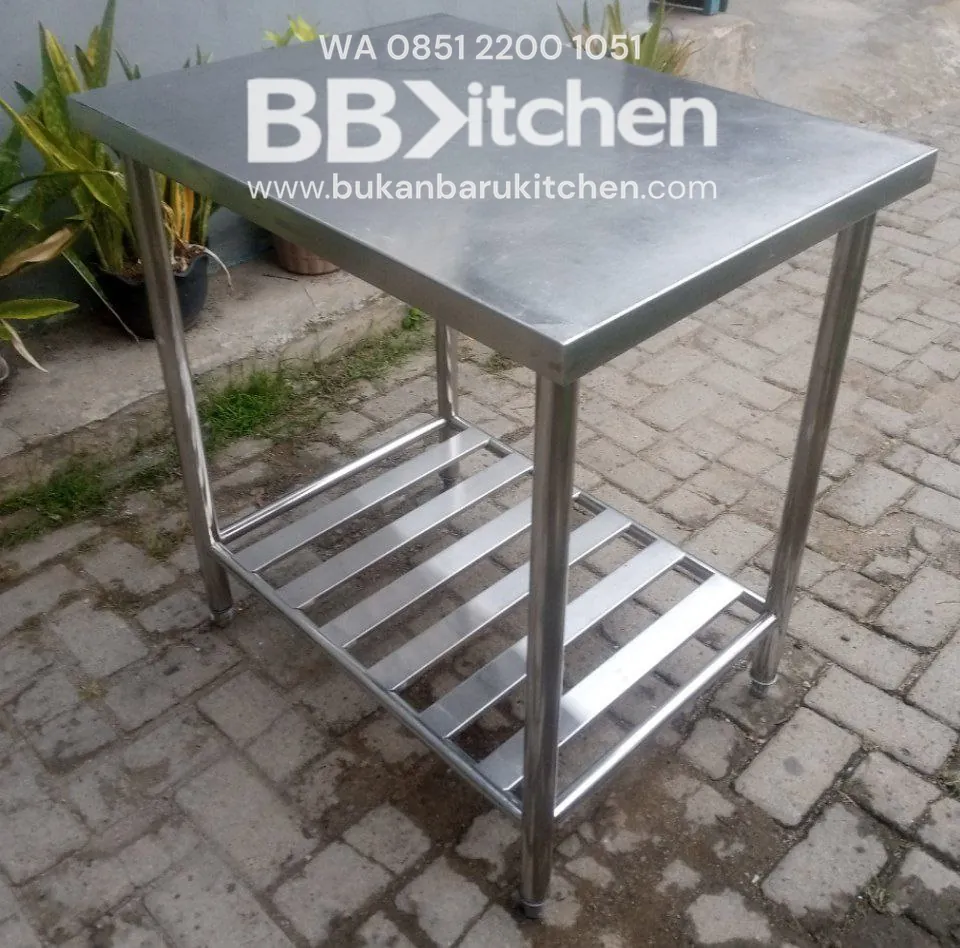 Meja Stainless 2 Susun P80 x L60 x T85 cm