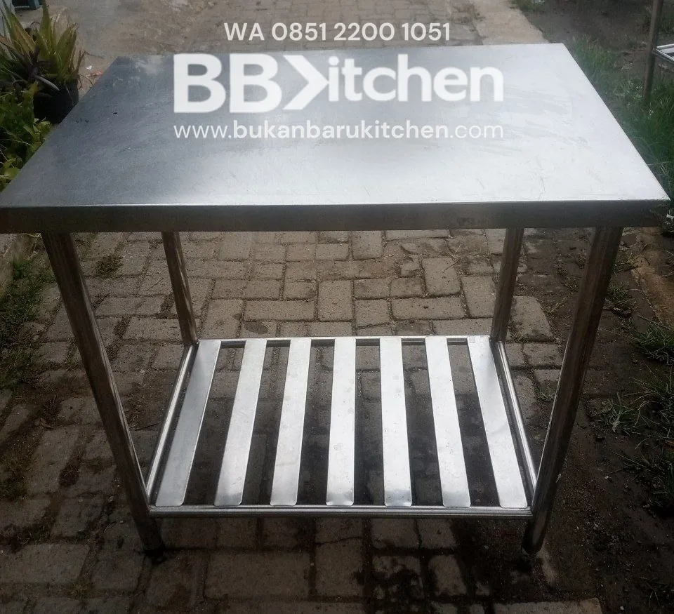 Meja Stainless 2 Susun P85 x L60 x T85 cm - Multifungsi untuk Dapur