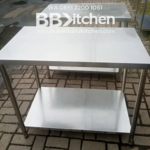 Meja Stainless 2 Susun Polos P 100 x L 60 x T 85 cm