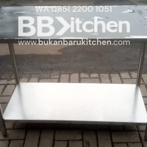 Meja Stainless 2 Susun Polos P 115 x L 60 x T 85 cm