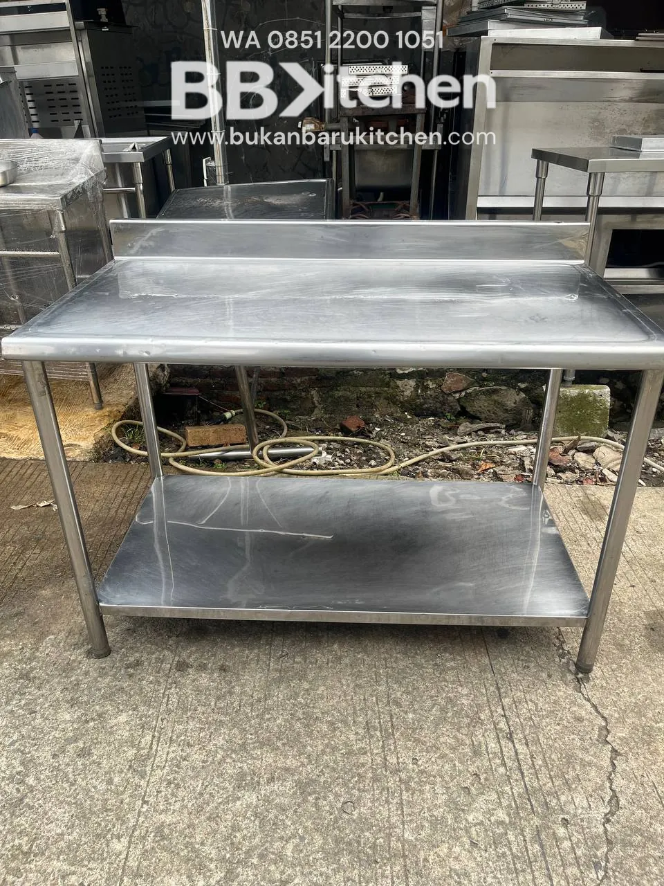 Meja Stainless 2 Susun Ukuran 116x64x79