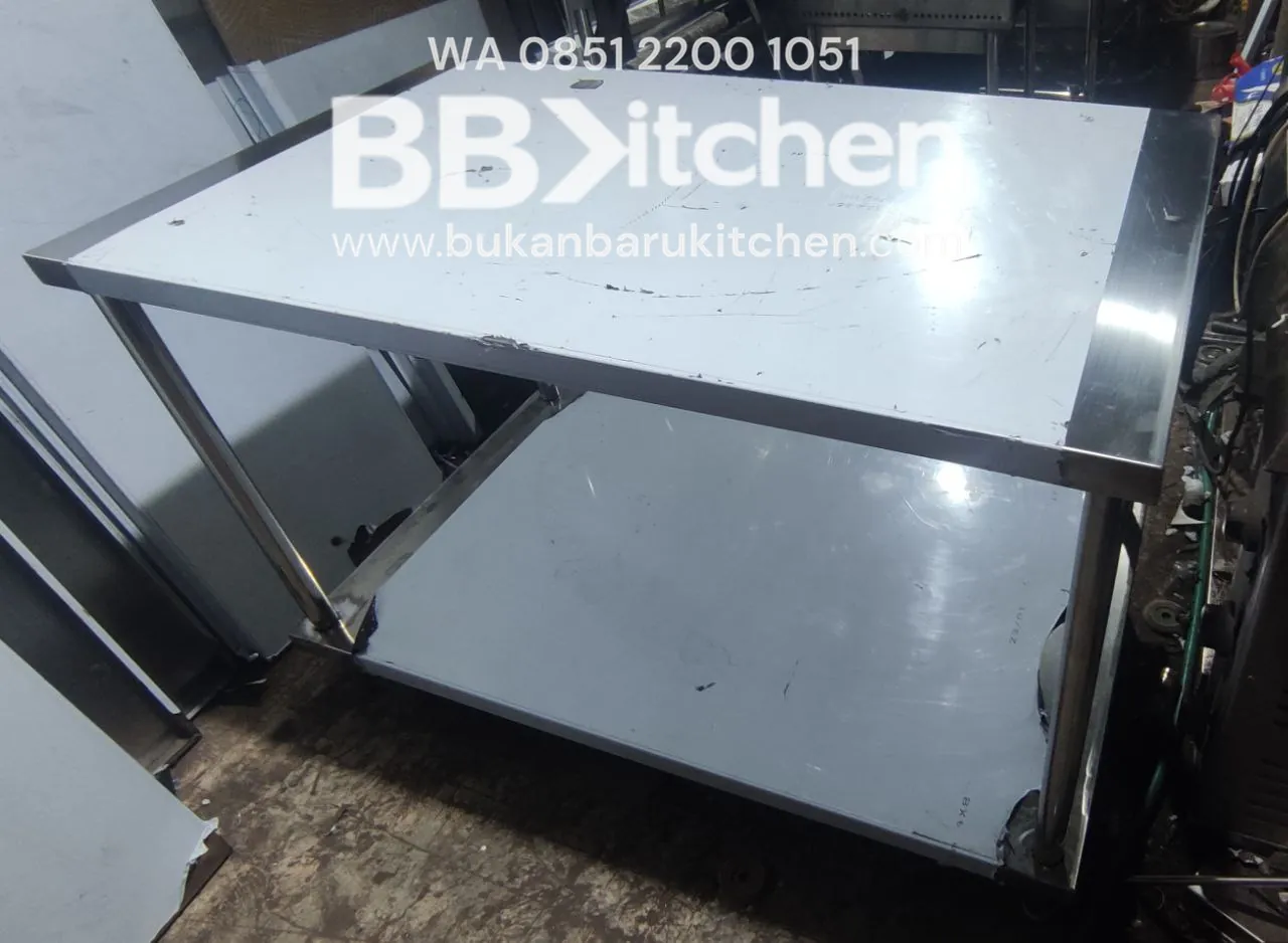Meja Stainless 2 Susun Ukuran 120x70x85