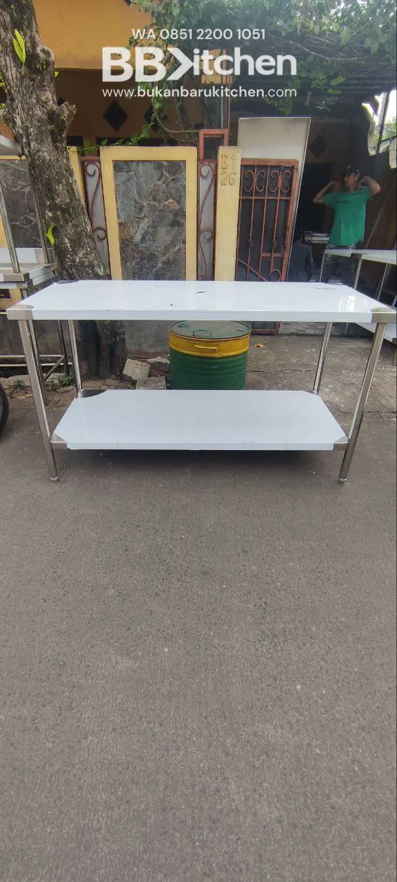 Meja Stainless 2 Susun Ukuran 150x70x85