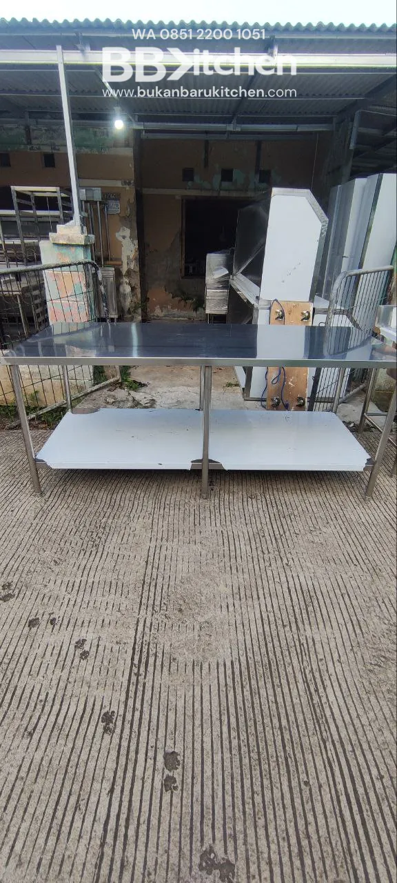 Meja Stainless 2 Susun Ukuran 200x85x85