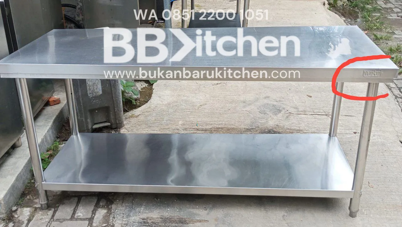Meja Stainless 2 Susun Ukuran P 180 x L 70 x T 85 cm