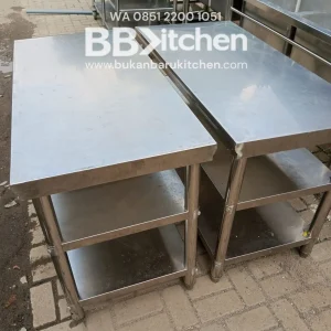 Meja Stainless 3 Susun P120 x L60 x T78 untuk Dapur Komersial