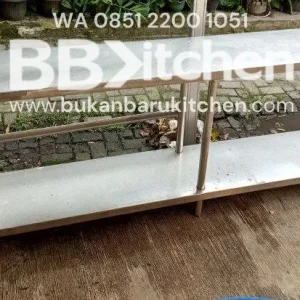 Meja Stainless Steel 2 Susun P 255 x L 38 x T 85 cm