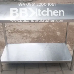 Meja Stainless Steel 2 Susun P120 x L60 x T85 cm