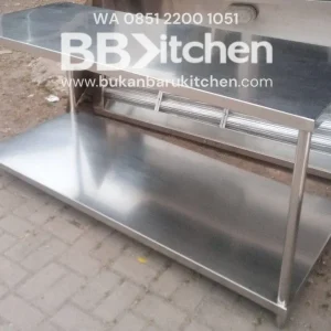 Meja Stainless Steel 2 Susun P180 x L70 x T85 cm