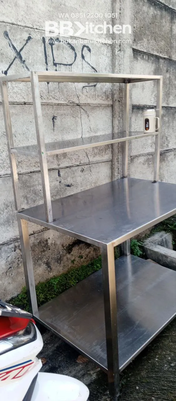 Meja Stainless Steel 2 Susun Ukuran 100x70x80 - Image 2