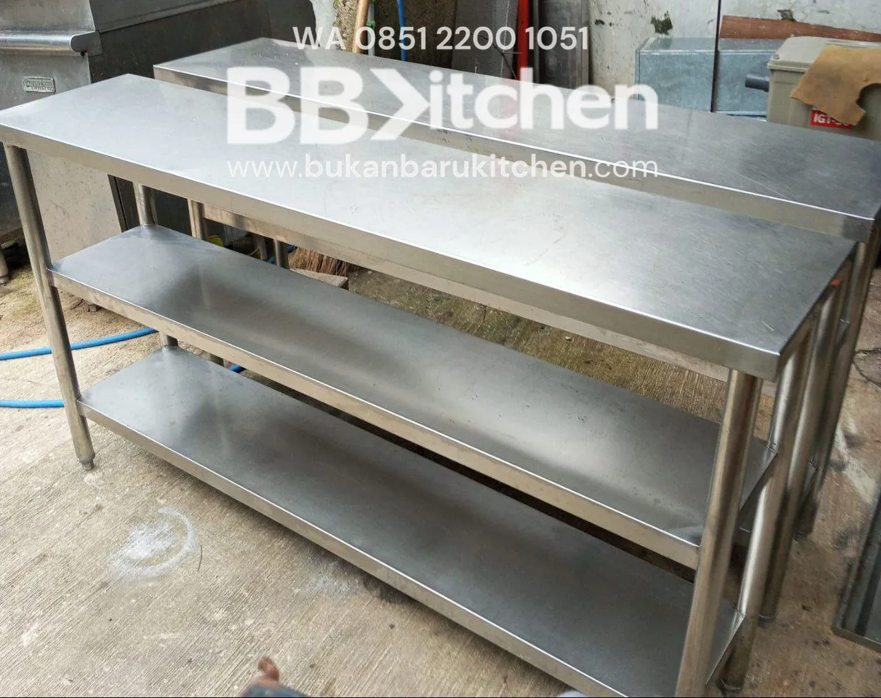 Meja Stainless Steel 3 Susun P 150 x L 35 x T 85 cm - Image 2